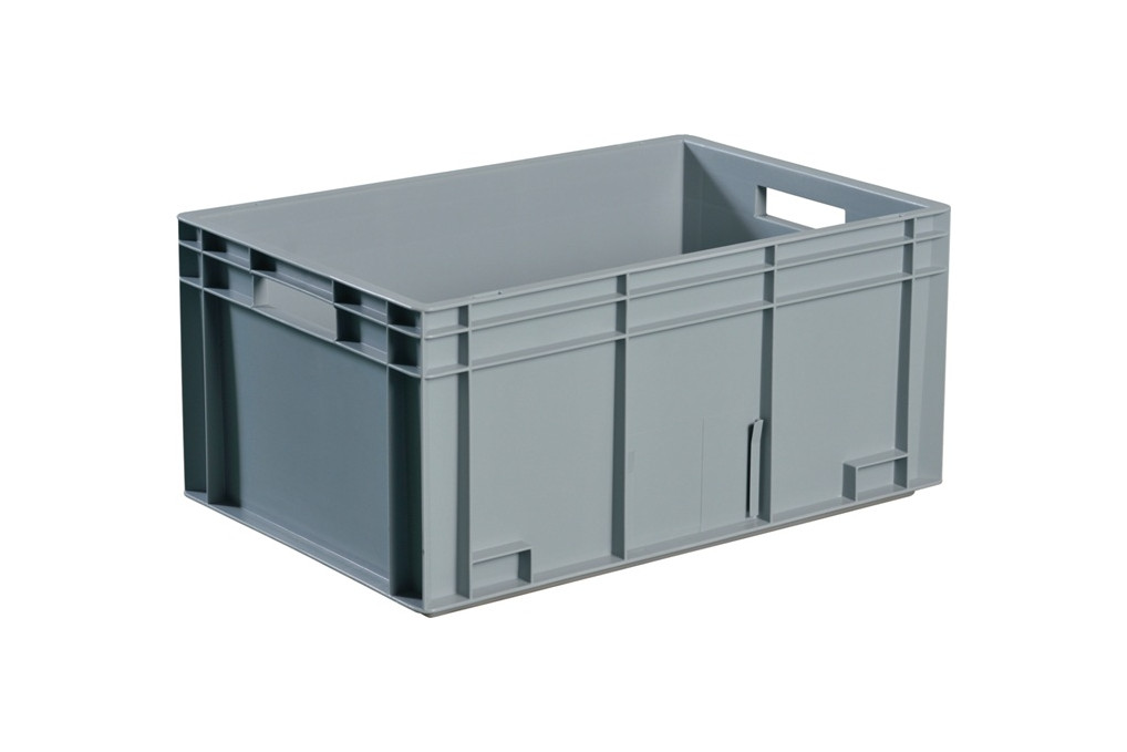 Transportbehälter L600xB400xH220mm grau PP Durchfassgr.Seitenw.geschl.TECWERK