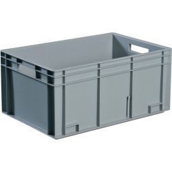 Transportbehälter L600xB400xH420mm grau PP Durchfassgr.Seitenw.geschl.TECWERK Transportbehälter L600xB400xH420mm grau PP Durchfassgr.Seitenw.geschl.TECWERK