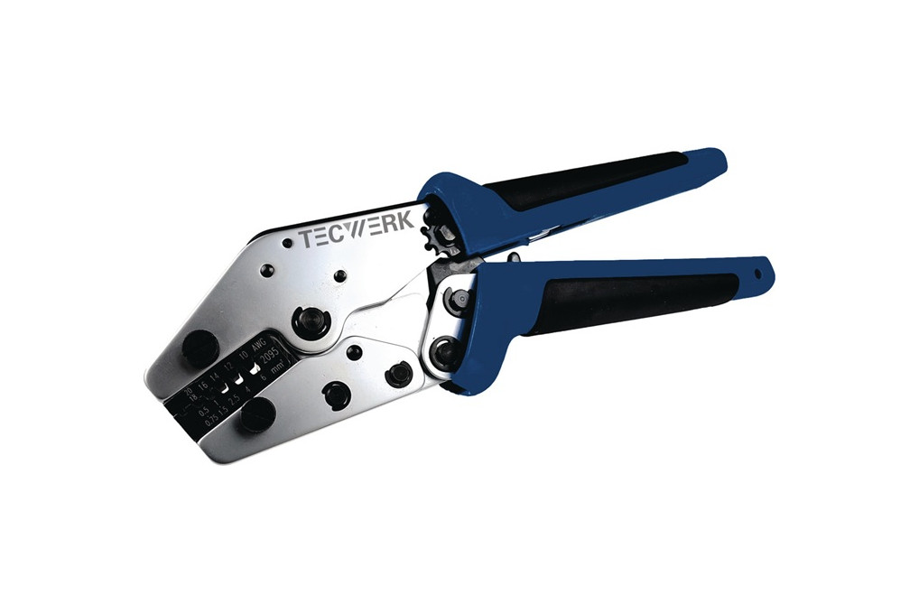 Aderendhülsencrimpzange Gesamt L.205mm 0,5 6 (AWG 24 10)mm² Ku. Hülle TECWERK