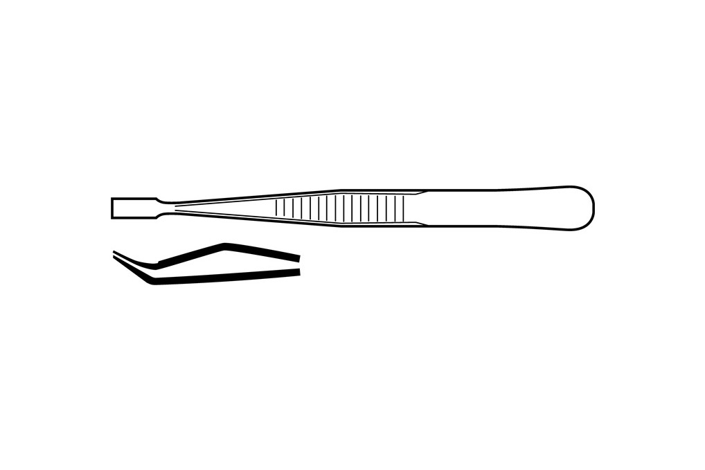 Flachpinzette Gesamt L.120mm eckige Spitzen VA TECWERK