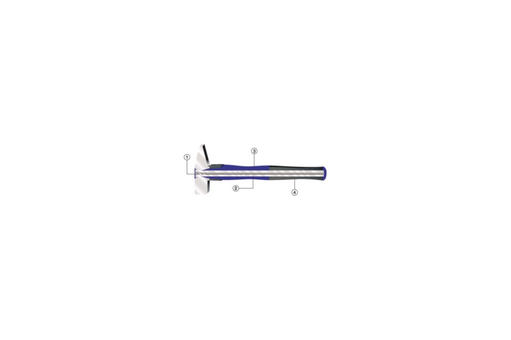 Schlosserhammer 1000g Stiel L.360mm 3K Stiel m.Stahlschutzhülse TECWERK