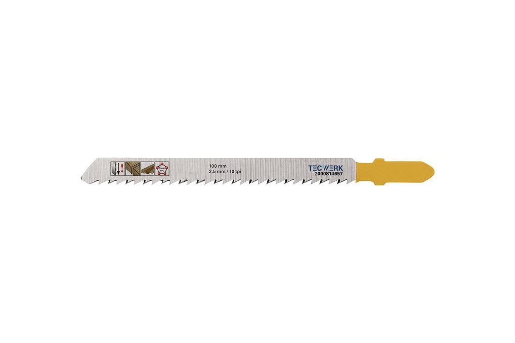 Stichsägeblatt Gesamt L.100mm Zahnt.2,5mm S.1,27mm HCS 5 St. Karte TECWERK Stichsägeblatt Gesamt L.100mm Zahnt.2,5mm S.1,27mm HCS 5 St. Karte TECWERK