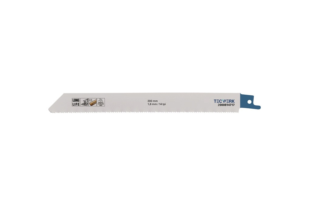 Säbelsägeblatt L.200mm B.19mm TPI 14 1,8mm 5 St. Karte TW Säbelsägeblatt L.200mm B.19mm TPI 14 1,8mm 5 St. Karte TW