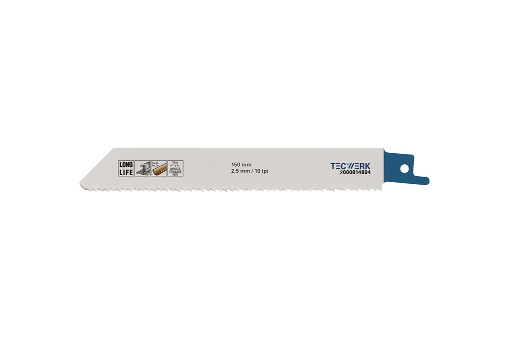 Säbelsägeblatt L.150mm B.19mm TPI 10 2,5mm 5 St. Karte TW Säbelsägeblatt L.150mm B.19mm TPI 10 2,5mm 5 St. Karte TW