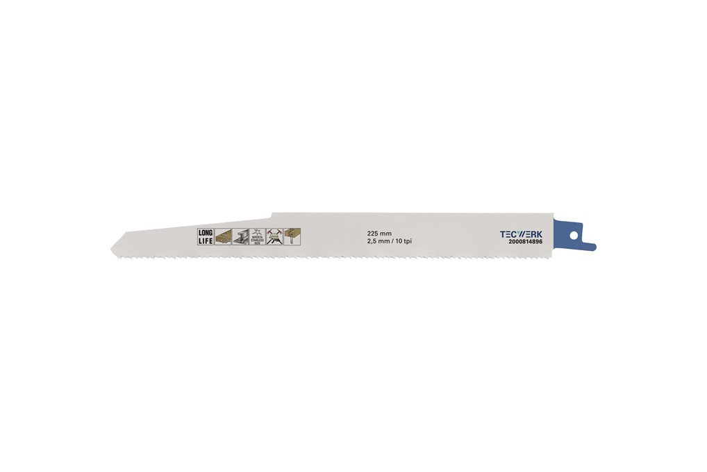 Säbelsägeblatt L.225mm B.22mm TPI 10 2,5mm 3 St. Karte TW Säbelsägeblatt L.225mm B.22mm TPI 10 2,5mm 3 St. Karte TW