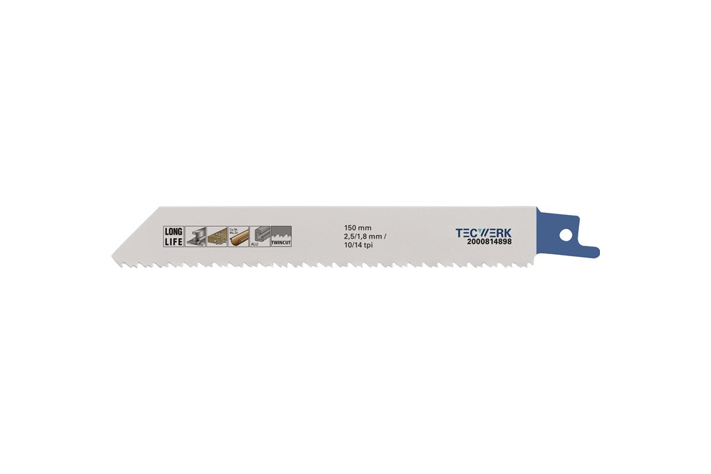Säbelsägeblatt L.150mm B.19mm TPI 10 14 2,5 1,8mm 5 St. Karte TW