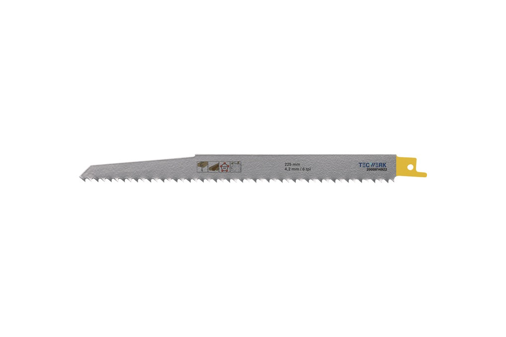 Säbelsägeblatt L.225mm B.19mm 4,2mm TPI 6 HCS CV 5 St. Karte TW Säbelsägeblatt L.225mm B.19mm 4,2mm TPI 6 HCS CV 5 St. Karte TW