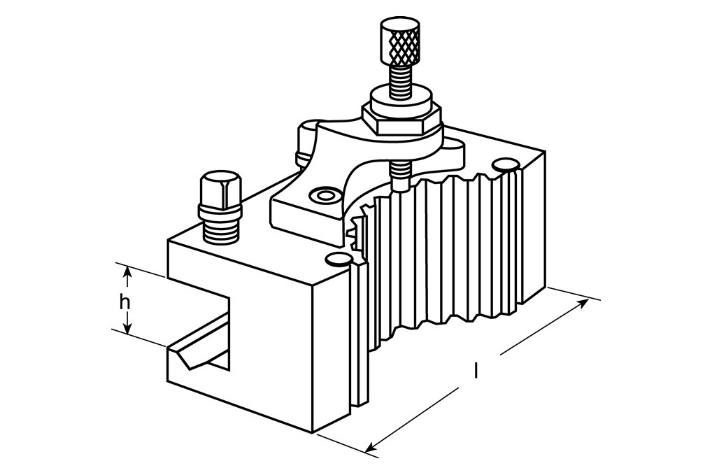 Wechselhalter f.Stahlhalterkopf A f.rd.Bohrstangen Spann D.20mm TECWERK