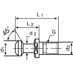 Anzugsbolzen JIS B 6339 BT40 m.Bohr.45 Grad TECWERK