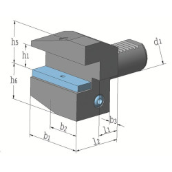 Radialwerkzeughalter B3 DIN 69880 VDI30 re.Überkopf TECWERK