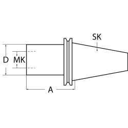 Kegelhülse DIN 69871AD MK3 SK40 A. L.70mm TECWERK
