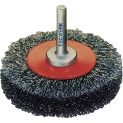 Rundbürste D.60mm Drahtstärke 0,3mm STA 18mm 15000min ¹ TECWERK Rundbürste D.60mm Drahtstärke 0,3mm STA 18mm 15000min ¹ TECWERK