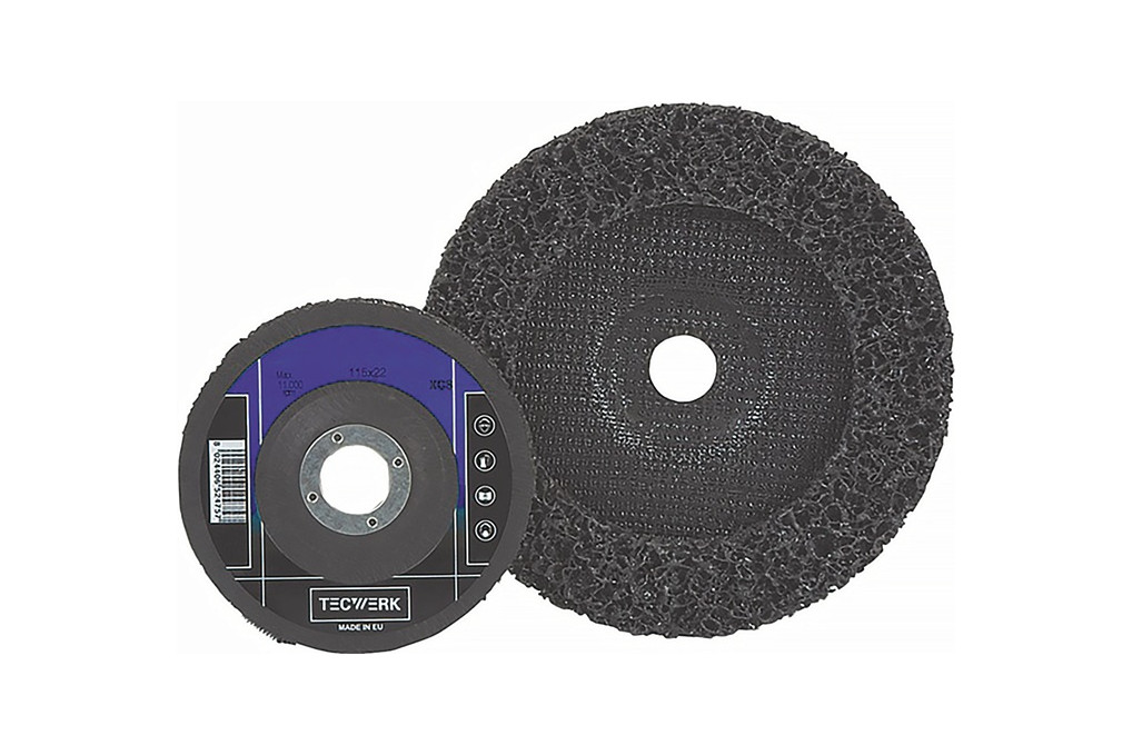 Grobreinigungsscheibe Ø125x22mm ext.coarse Bohr.22,23mm TECWERK Grobreinigungsscheibe Ø125x22mm ext.coarse Bohr.22,23mm TECWERK
