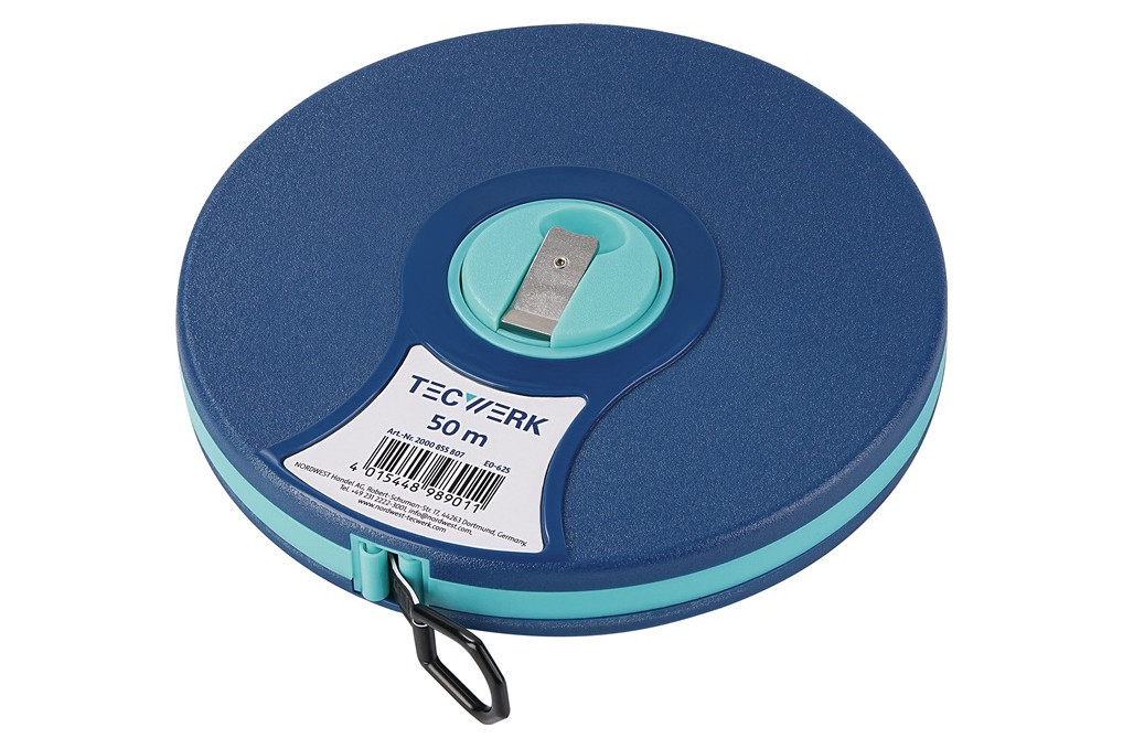 Kapselbandmaß L.50m Bandbr.13mm 2 mm cm EG II ABS Nylon Fiber TECWERK