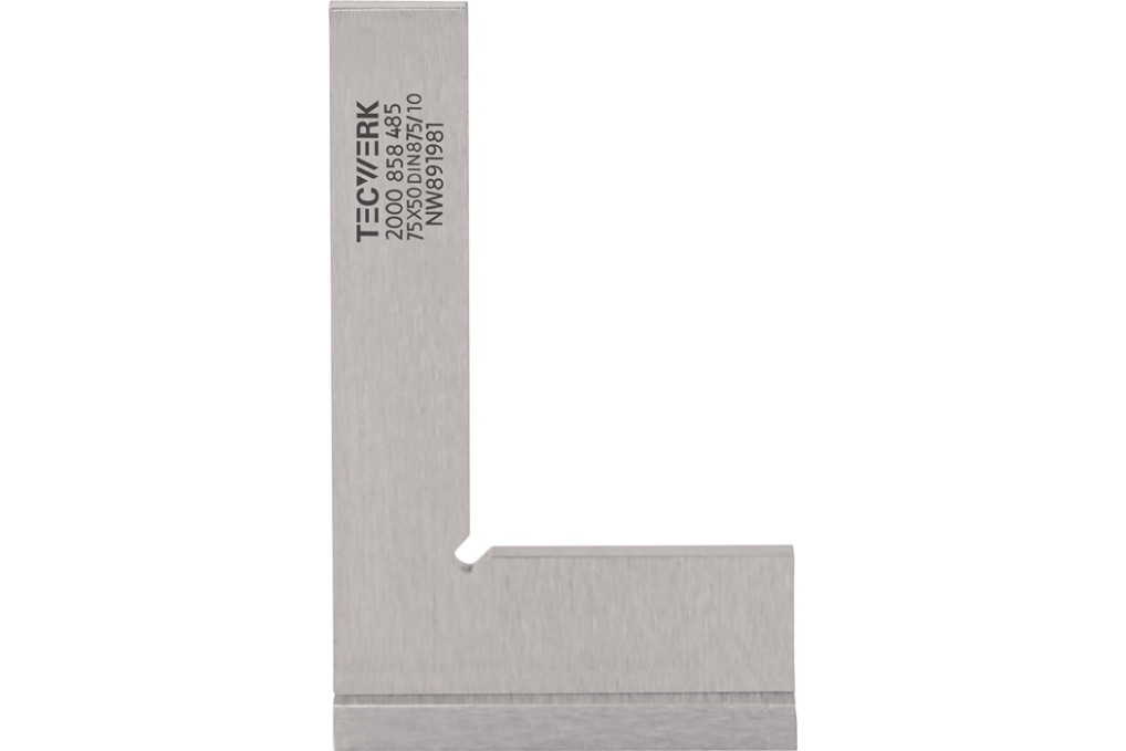 Winkel DIN 875 I Schenkel L.75x50mm m.Anschlag TECWERK Winkel DIN 875 I Schenkel L.75x50mm m.Anschlag TECWERK