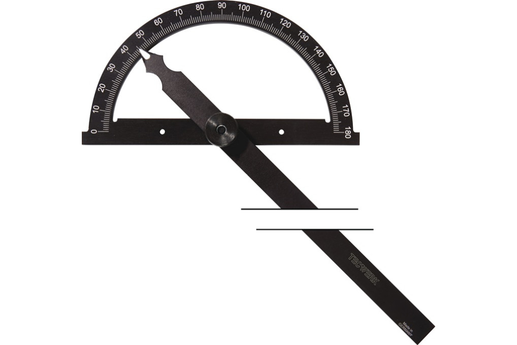 Winkelmesser Gradbogen D.200mm Schenkel L.300mm TECWERK