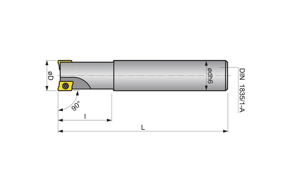 Schaftfräser D.16mm vern.m.IK Z.2 APKT 10 TECWERK Schaftfräser D.16mm vern.m.IK Z.2 APKT 10 TECWERK