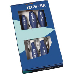 Schraubendrehersatz 6 tlg.Schlitz PH 3K Griff Rundkl.TECWERK