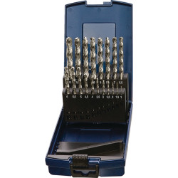 Spiralbohrersatz DIN 338 Typ VA D.1 10x0,5mm HSS Co 19tlg.Ku. Kass.TECWERK