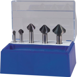 Kegelsenkersatz DIN 335C 90Grad 6,3 25mm HSS TiAlN 5 tlg.Ku. Box TECWERK Kegelsenkersatz DIN 335C 90Grad 6,3 25mm HSS TiAlN 5 tlg.Ku. Box TECWERK