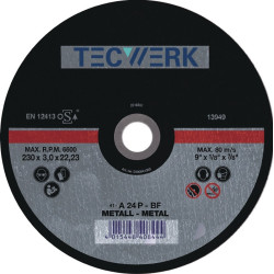 Trennscheibe D125x1mm ger.STA Bohr.22,23mm TECWERK