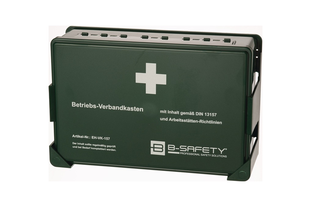 Betriebsverbandkasten DIN 13157 B270xH175xT90ca.mm grün B SAFETY Betriebsverbandkasten DIN 13157 B270xH175xT90ca.mm grün B SAFETY