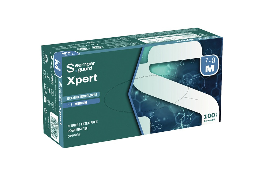 Einw. Handsch.SEMPERGUARD XPERT Gr.7 8 blau Nitril 100 St. Box