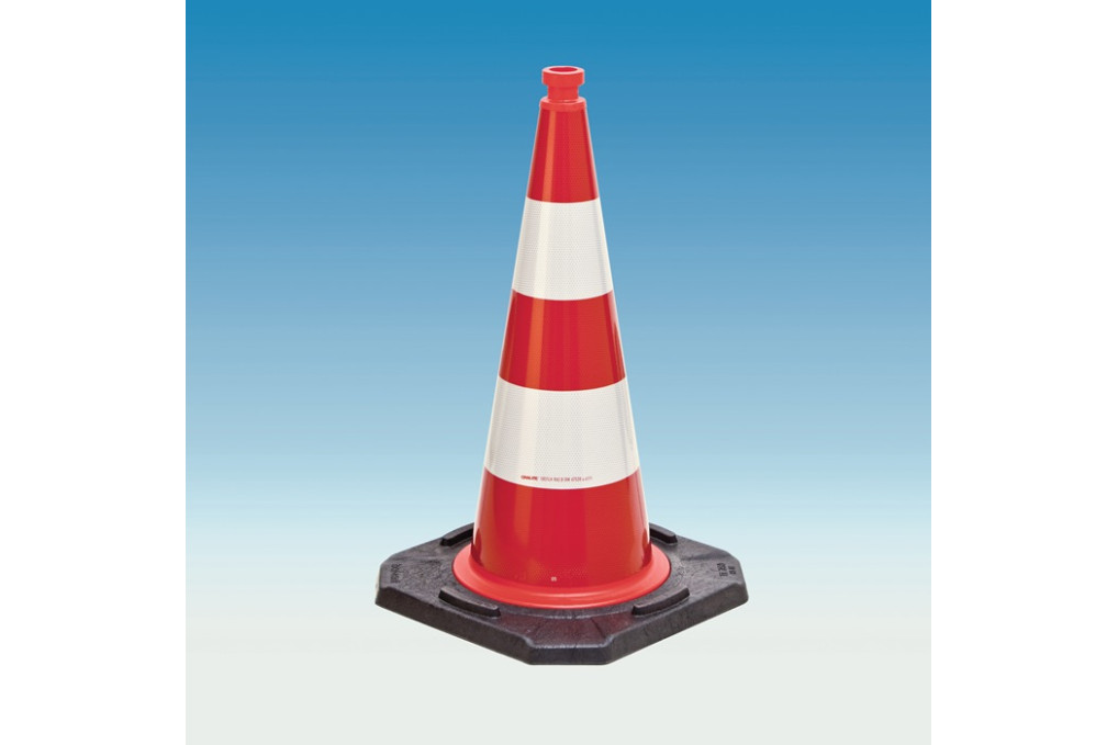 Leitkegel TL H.750mm BAST geprüft,2 Streifen 45x45cm