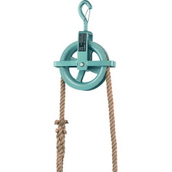 Baurolle Seilrad D.190mm m.Hakensicherung u.Kreuzbügel BRAUN