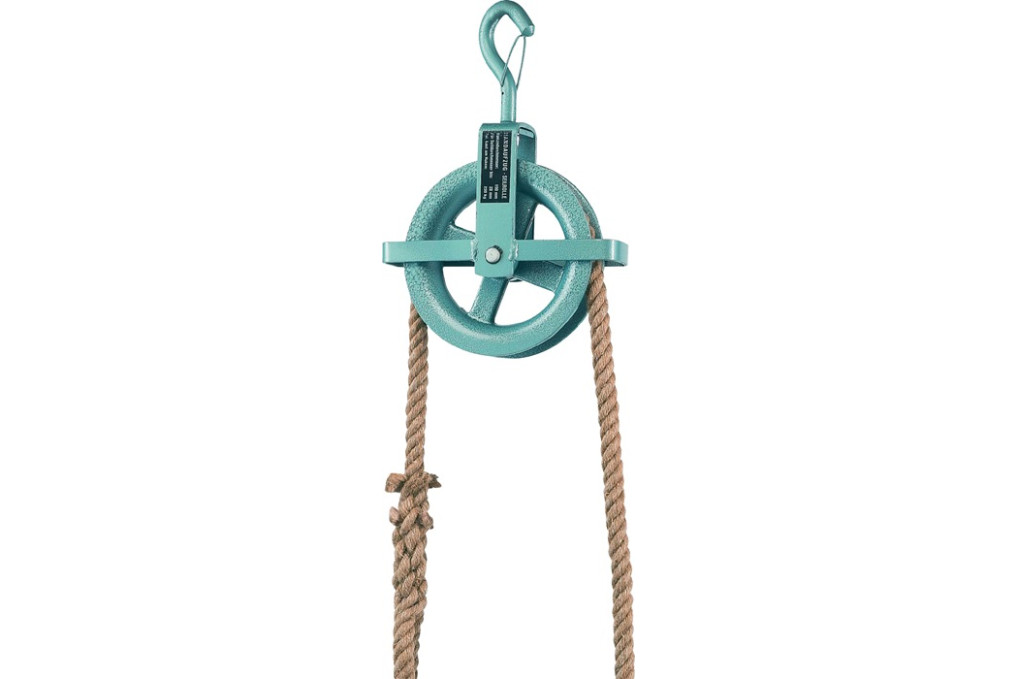 Baurolle Seilrad D.190mm m.Hakensicherung u.Kreuzbügel BRAUN
