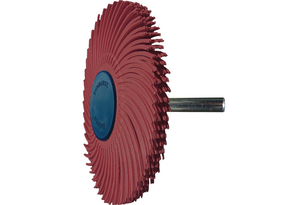 Radialbürstenscheibe Sunburst D.76mm K.220 Rot 10000min ¹ TYROLIT