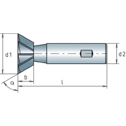 Winkelfräser DIN 1833C TypN D.25mm 60Grad HSS Co Z.10 MAYKESTAG