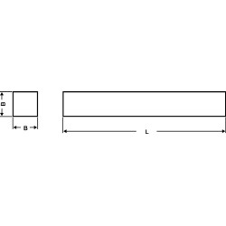 Drehling DIN 4964 Form B quad.B.6x6mm HSS EW9Co10 1.3207 L.100mm WILKE