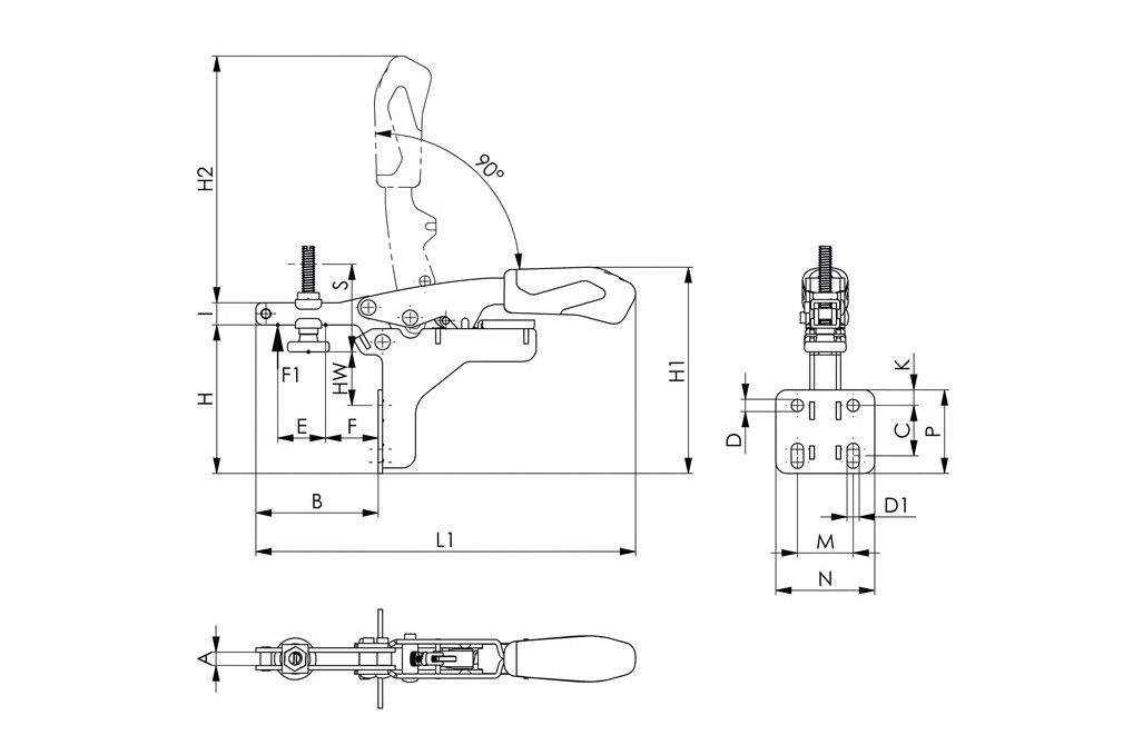 Waagrechtspanner Nr.6871 Gr.20 Winkelfuß AMF Waagrechtspanner Nr.6871 Gr.20 Winkelfuß AMF