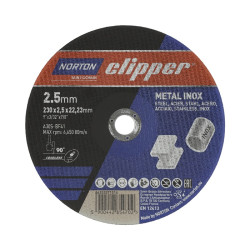 Trennscheibe D230x2,5mm Typ 41 Metall Inox Bohr.22,23mm NORTON CLIPPER