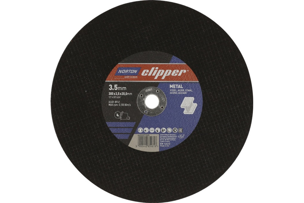 Trennscheibe D300x3,5mm Typ 41 Metall Bohr.20mm NORTON CLIPPER