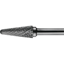 Frässtift KEL D.8mm Kopf L.25mm Schaft D.6mm HM Verz.Kreuz TECWERK