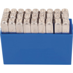 Schlagbuchstabensatz 331 27 tlg.Großbuchstaben A Z Schrift H.12mm in Ku. Box