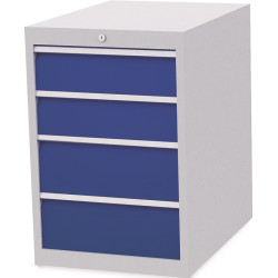 Schubladenschrank H819xB555xT736mm 4Schubl.lichtgrau signalblau Schubladenschrank H819xB555xT736mm 4Schubl.lichtgrau signalblau