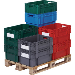 Drehstapelbehälter PP grau L600xB400xH420mm LA KA PE