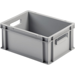 Transportstapelbehälter L400xB300xH175mm o.Deckel hellgrau PP offene Durchgriffe Transportstapelbehälter L400xB300xH175mm o.Deckel hellgrau PP offene Durchgriffe