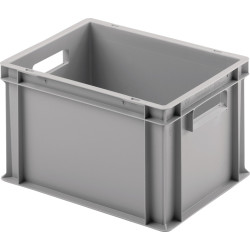 Transportstapelbehälter L400xB300xH235mm o.Deckel hellgrau PP offene Durchgriffe