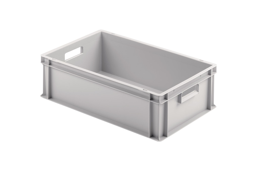 Transportstapelbehälter L600xB400xH175mm o.Deckel hellgrau PP offene Durchgriffe Transportstapelbehälter L600xB400xH175mm o.Deckel hellgrau PP offene Durchgriffe