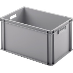 Transportstapelbehälter L600xB400xH320mm o.Deckel hellgrau PP offene Durchgriffe