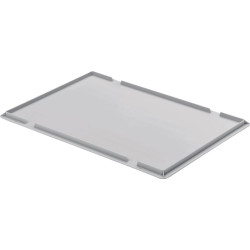Auflagedeckel L600xB400mm hellgrau PP f.Beh.600x400mm UNISTA