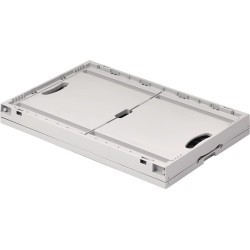 Faltbox L600xB400xH323mm Inh.67l hellgrau o.Deckel PP Durchfassgriffe