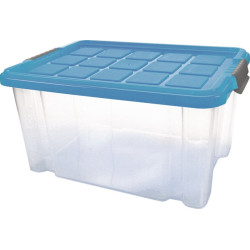 Kunststoffbehälter eck.15l PP transp.L400xB300xH200mm m.Deckel MAIER