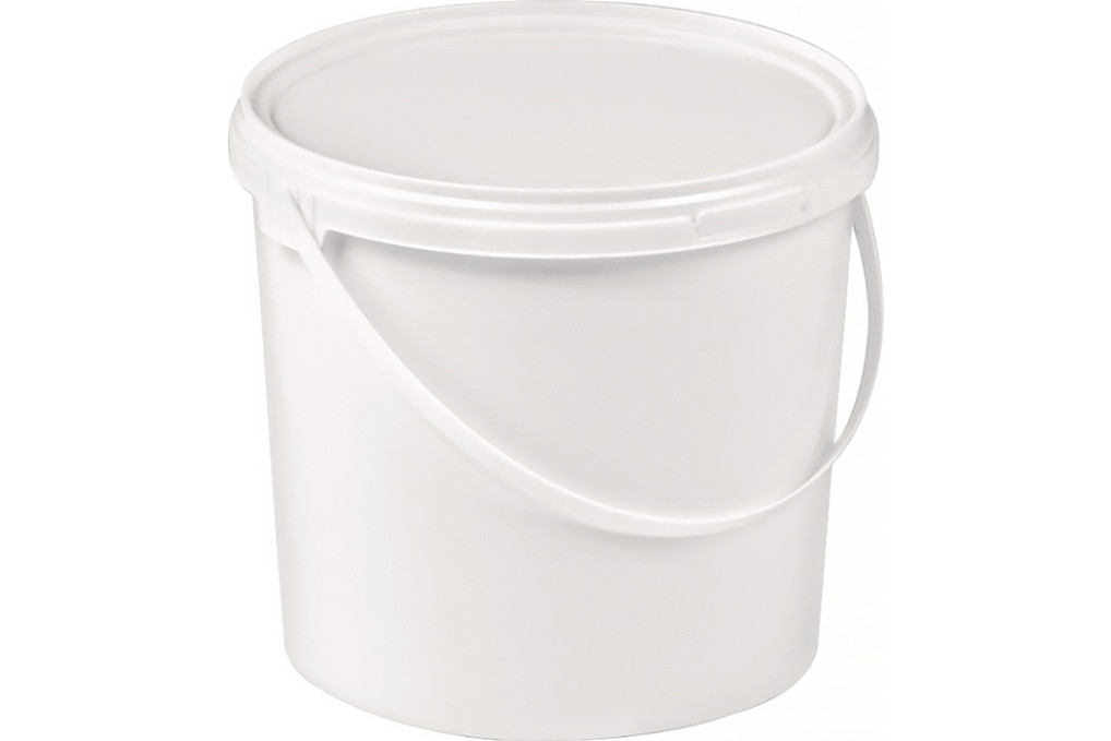 Eimer 5l PP weiß Bügelgr.u.Stülpdeckel D.225mm H.188mm