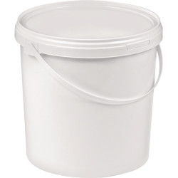Eimer 10l PP weiß Bügelgr.u.Stülpdeckel D.270mm H.265mm