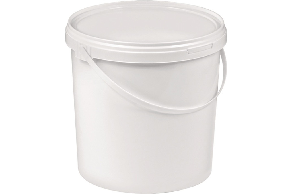 Eimer 10l PP weiß Bügelgr.u.Stülpdeckel D.270mm H.265mm